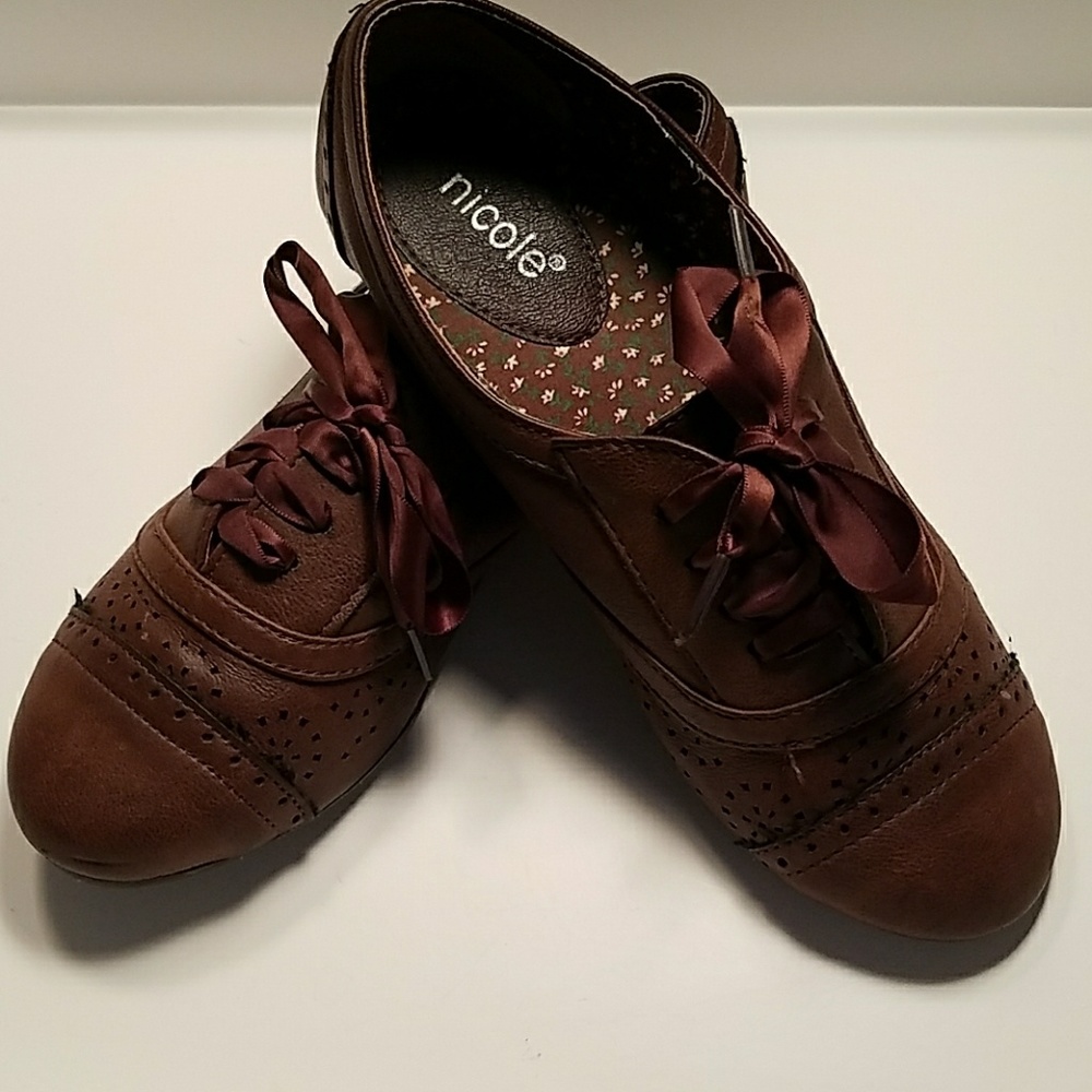 Nicole brown flats with ribbon 7